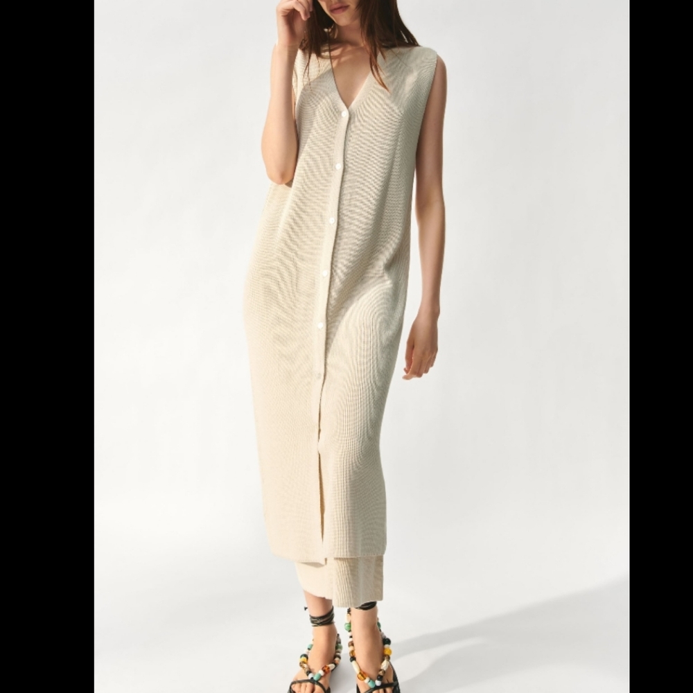Zara long knit vest